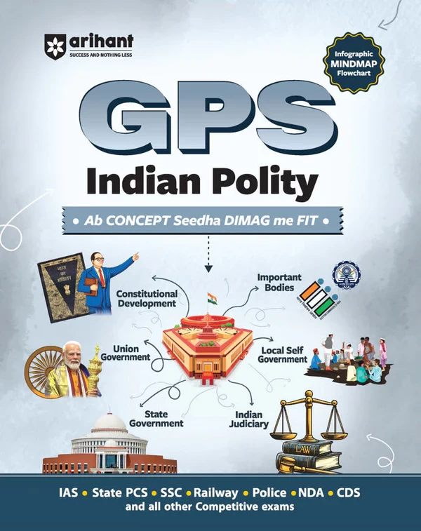 GPS Indian Polity – Infographics, Mindmaps & Flowcharts | English Medium Guide for UPSC, IAS, SSC & Competitive Exams