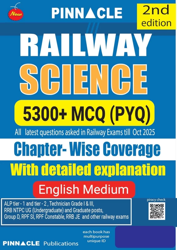 Railway Science by Pinnacle Publications – Chapter-wise Solved Papers for RRB NTPC, Group D, ALP & JE