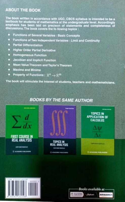 Advanced Differential Calculus of Several Variables By Subir Kumar Mukherjee – Academic Publishers (Latest Edition) - Image 2 by Academic Publishers
